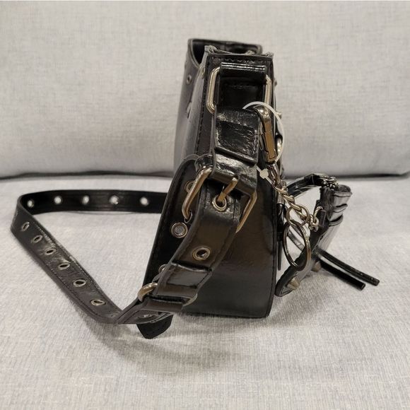 Steve Madden Black Leather Crossbody Shoulder Bag - Picture 4 of 6